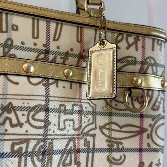 Coach Gold and Cream Tote Bag - Picture 2 of 12